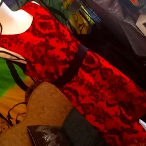 Damask Red Gothic dress